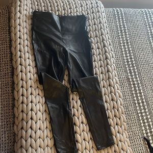 Spanx leather look leggings size m